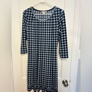 Max studio fit and flare dress with three-quarter sleeves